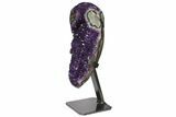 Amethyst Geode Section With Metal Stand - Uruguay #122027-3